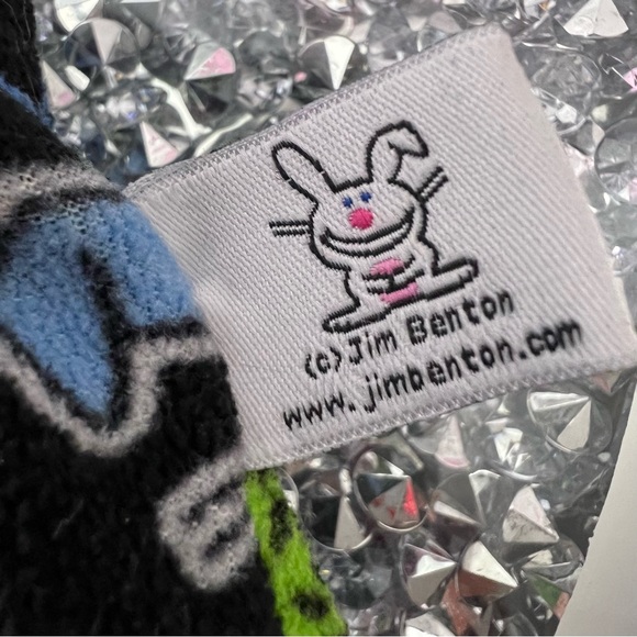 Happy bunny pajamas Jim Benton sarcastic bunny early 2000s vintage set 2 piece - Picture 4 of 5